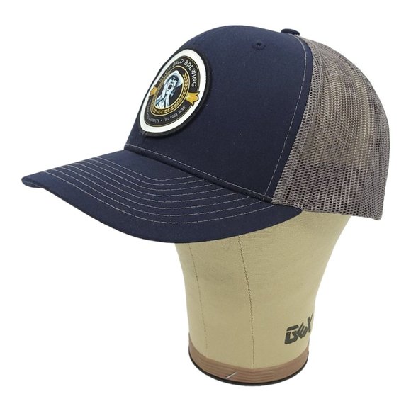 Buck Bald Brewing Mesh Snapback Cap Trucker Baseball Hat Blue Gray Richardson - Picture 2 of 12